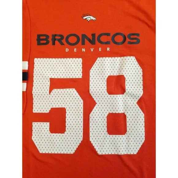 NFL Denver Broncos Von Miller #58 Short Sleeve 2 Sided Shirt Mens Size L Orange - Picture 2 of 5